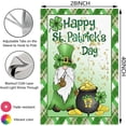 thumbnail image 2 of Happy St Patricks Day Gnome House Flag 28x40 Inch Double Sided Outside Burlap Green Shamrock Clover Gold Coin Large Outdoor Yard Flags Porch Home Farmhouse Decoration, 2 of 6