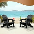 thumbnail image 4 of Adirondack Chair, Weather-Resistant HDPE, Tool-Free 5-Min Assembly, Patio/Fire Pit/Lawn Use, Black, 4 of 6