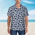 thumbnail image 2 of Sikiie black Skull white Print Men's Hawaiian Shirt, Summer Beach Button Pocket Short Sleeve T-Shirt,Small, 2 of 7