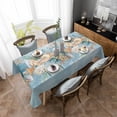 thumbnail image 4 of Beach Coastal Blue Rectangle Tablecloth, Nautical Shell Starfish Coral Summer Waterproof & StainResistant Tablecloth, Washable Oil-proof Table Cover for Dining/Party/Wedding/Camping/Buffet 52x70 In, 4 of 9