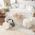 thumbnail image 6 of 360° Swivel Accent Chair with Storage, Vanity Stool with Back, Velvet Storage Ottoman, Upholstered Round Barrel Vanity Chair for Living Room, Makeup Room, Bedroom, 6 of 8