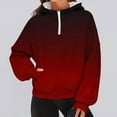 thumbnail image 3 of Maplenight Womens Hooded Sweatshirt Casual Quarter Zip Hoodies Gradient Color Relaxed Fit Long Sleeve Pullover Sweatshirts, 3 of 5
