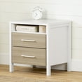 thumbnail image 1 of South Shore Munich 2-Drawer Nightstand for Child, in White and Soft Elm, 1 of 12
