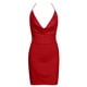 thumbnail image 3 of Vestido corto sin espalda con cuello en V para mujer - Color liso - Poliéster - Noche/Fiesta/Discoteca - S-XL, 3 of 4