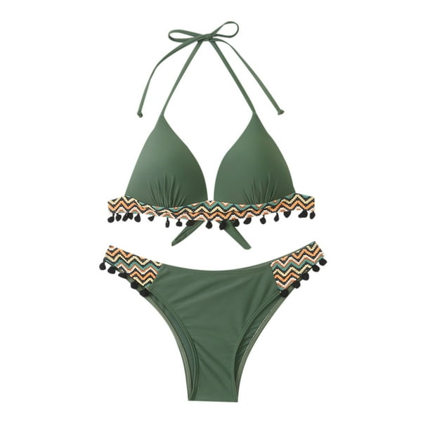 Traje de baño de bikini dividido de cintura baja con estampado de leopardo sin espalda con almohadilla en el pecho para mujer OAVQHLG3B Store lin121212