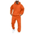 thumbnail image 2 of Caqnni Men's Tracksuit 2 Piece Sweatsuit Long Sleeve Pullover Athletic Hoodies Casual Sport Jogging Suits With Pockets (Orange,S), 2 of 7