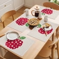thumbnail image 5 of Red Apples Placemats Set of 12 Watercolor Botanical Modern Abstract Art Place Mats Indoor Wipeable Table Mats Washable Cloth Dining Table Placemats for Kitchen Holiday Party Home Decor 13x19 Inch, 5 of 9