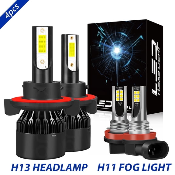 Combo LED Headlight Fog Light Bulbs Kit White for 2005 2006 2007 Ford Freestyle