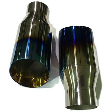 - 2 Cherry Bomb Style Blued Angle cut exhaust tips 2.5