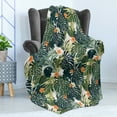 thumbnail image 4 of Hawaii Soft Flannel Fleece Throw Blanket, Colorful Palm Trees Tropical Plants Botanical Inspirations, Cozy Plush for Indoor and Outdoor Use, 50" x 60", Jade Green Fern Green, by Ambesonne, 4 of 5