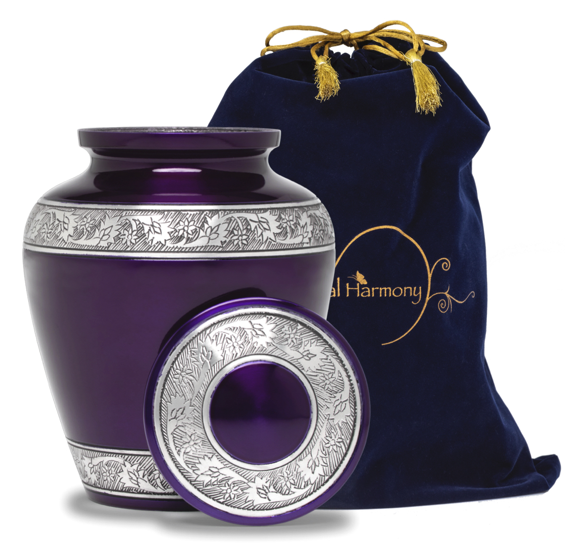 Eternal Harmony Cremation Urn for Human Ashes | Funeral Urn Carefully Handcrafted with Elegant Finishes to Honor and Remember Your Loved One | Adult Urn Large Size with Beautiful Velvet Bag