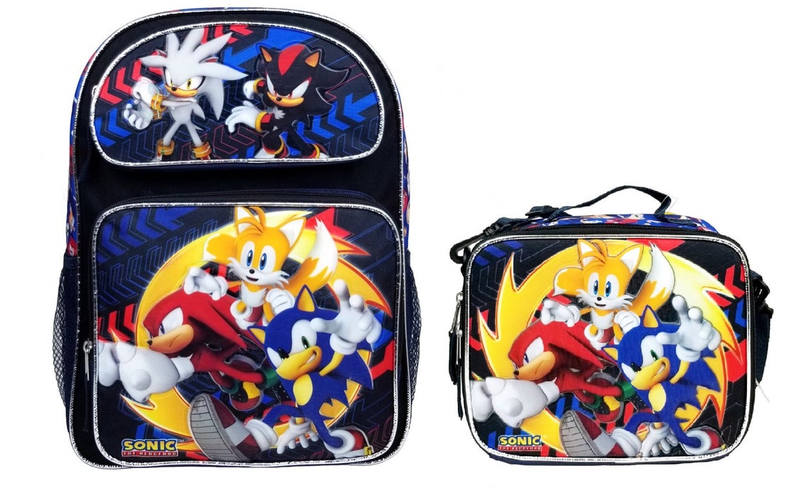 Sonic Large 16" Full Size Backpack Plus Matching Lunch Bag