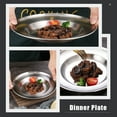 thumbnail image 3 of Voiceine Stainless Steel Soup Bowl Plate: with Rim Heat Isolation Dinner Plate for Pasta Salad Dessert Appetizer Tray Dish Plate 20cm, 3 of 11