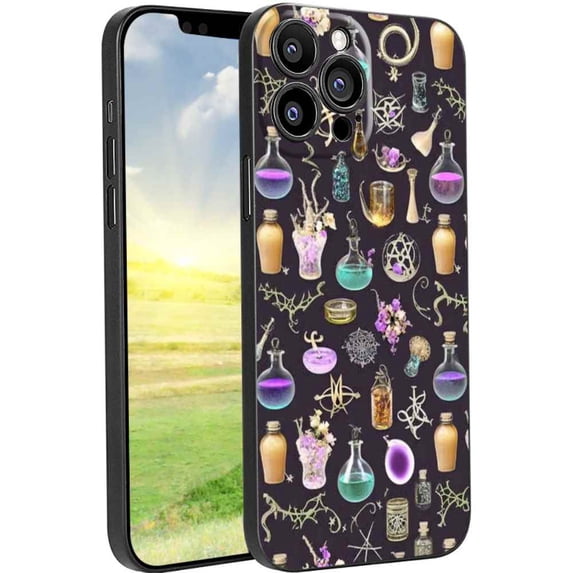 Magical-black-cats-Witchy-Skulls-3 Phone Case, Degined for iPhone 13 Pro Max Case Men Women, Flexible Silicone Shockproof Case for iPhone 13 Pro Max