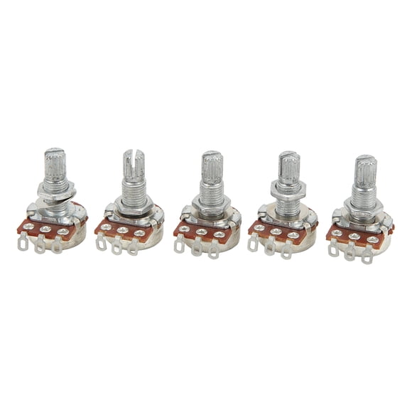 Guitar Potentiometer,5Pcs Guitar Potentiometer Metal Potentiometer Split Shaft Audio Potentiometers Rapid Response