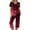 Dark Purple, variant on Kixjoy Matching Sets Women Clothing Sweat Capris Sets Short Sleeve Lounge Fall Tracksuits Classic Valentines Loose Fit Sweatsuits for Women with Pockets, Wine XL