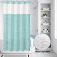 thumbnail image 3 of No Hook Shower Curtain, Mint Green Shower Curtains for Bathroom with See Through Top Window, Farmhouse Vintage Teal Solid Color Modern Waterproof & Washable Bath Curtain Small Stall 36"x78", 3 of 9