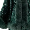 thumbnail image 5 of Fewfanhot Sequin Faux Fur Trim Cape Shawl, Open Front Warm Poncho Wrap for Women Evening Wedding Party Dresses, 5 of 6