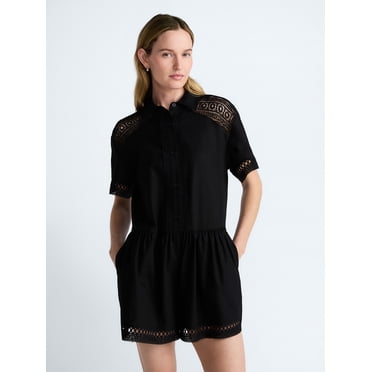 Scoop Women's Crochet Romper, Sizes XS-4XL