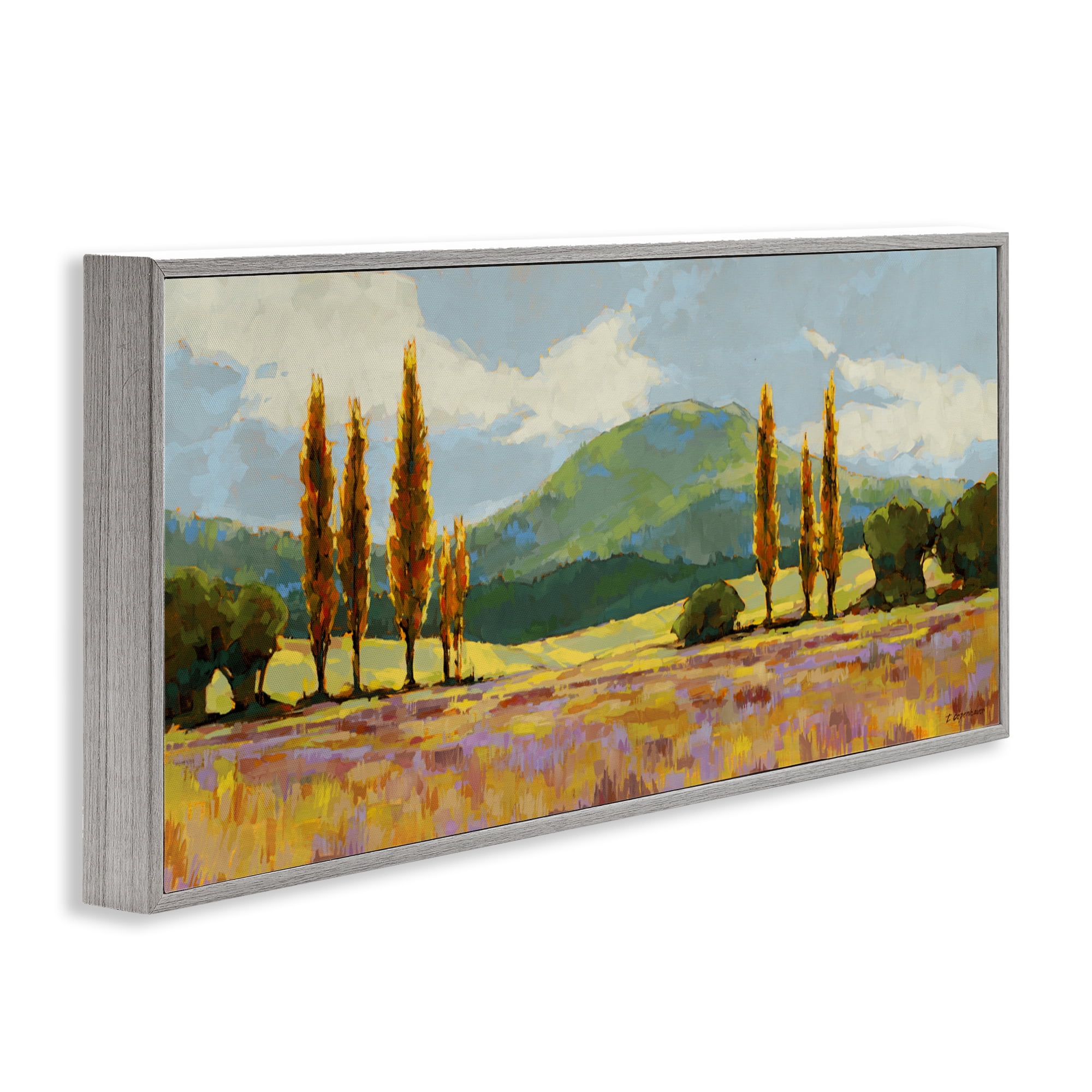 Stupell Industries Countryside with Dabbled Pastels Gray Framed Giclee Art, design by Trevor Copenhaver