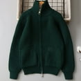 thumbnail image 7 of WhouRiu Big Girls' Sweater Solid Stand Collar Zip Knit Cardigan Children Warm Cozy Fall Winter Sweaters Green,Sized 13-14, 7 of 7