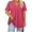 Hot Pink-01, variant on perfectbot Womens Plus Size V-Neck Ruffle Short Sleeve Pleated Tops – Solid Trendy Summer Beach Vacation Outfits L-5XL