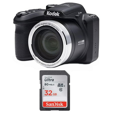 Kodak AZ401BK Point & Shoot Digital Camera (Black) w/ 32GB SD