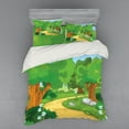 thumbnail image 2 of Ambesonne Forest Bedding Set 3 Pcs, Pathway Flowers Trees, Twin XL, Multicolor, 2 of 3