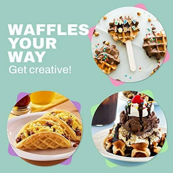 Electric Nonstick 4.5Inch Mini Waffle-Maker,Compact Design,Snacks, Sandwich, Eggs, Easy to Clean Red US Plug