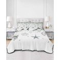 thumbnail image 3 of Quilts Twin XL Size, Sage Green Eucalyptus Coastal Soft Comforter Bedding Set for Bed, Beach Conch Jellyfish Lightweight Quilted Bedspread with Pillow Cover(2 Pieces) for All Season, 68x98 Inch, 3 of 6
