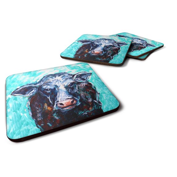 Carolines Treasures MW1340FC Moo Cow Foam Coaster Set of 4 3 1/2 x 3 1/2 multicolor