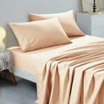 thumbnail image 3 of ESCA Peach Bed Sheets Set - OEKO-TEX Certified, 4-Piece Set (Flat Sheet, Fitted Sheet, Pillowcases) Full Size, 3 of 6