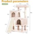 thumbnail image 6 of FDW Cat Tree for Indoor Cats 36" Cat Tower Multi-Level Indoor Cat Play Condo House with Scratching Posts, Spacious Perch,Beige, 6 of 7