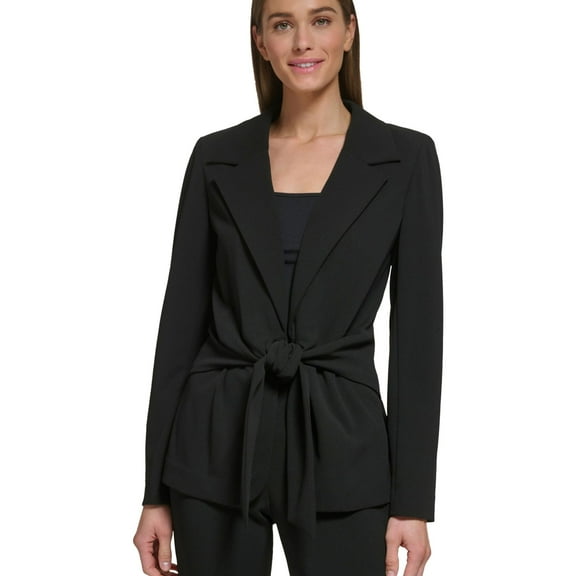 DKNY Womens Solid Blazer Jacket, Black, 0
