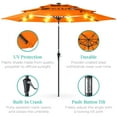 thumbnail image 5 of Best Choice Products 10ft 3-Tier Solar Patio Umbrella w/ 24 LED Lights, Tilt Adjustment, Easy Crank- Orange, 5 of 7