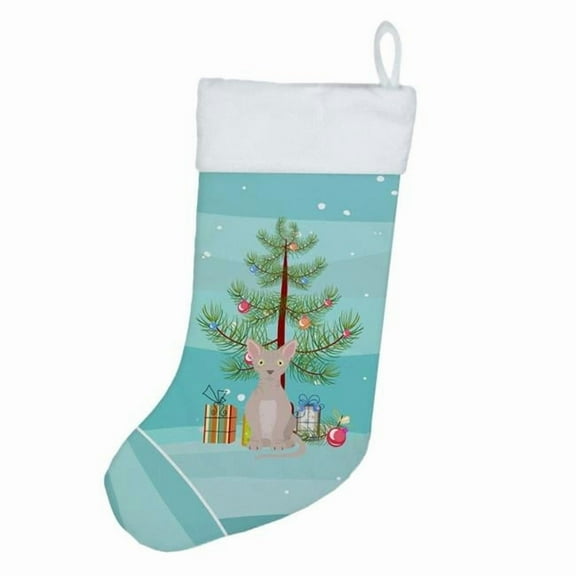 Minskin Cat Merry Christmas Christmas Stocking 13.5 in x 18 in