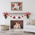 thumbnail image 3 of Northlight 6' Red and White Shiny and Matte Shatterproof Ball Christmas Swag, 3 of 5