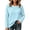 Sky Blue, variant on Women’s Waffle Knit Long Sleeve Shirts, Crew Neck Pullover Sweater Tops, Casual Loose Fit Lightweight Knit Tops for Fall Winter Spring