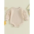 thumbnail image 2 of Bagilaanoe Newborn Baby Girl Oversized Romper Sweatshirt Long Sleeve Bodysuits Letter Print Pullover 3M 6M 12M 18M Infant Casual Tee Tops, 2 of 9