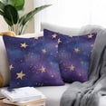thumbnail image 2 of Retro Outdoor Pillow Covers Pack of 2 Dream Gold Star Universe Space Starry Sky Farmhouse Waterproof Throw Pillow Covers Decorative Cushion Cases for Patio Garden Tent Balcony Couch 18x18 inch, 2 of 8
