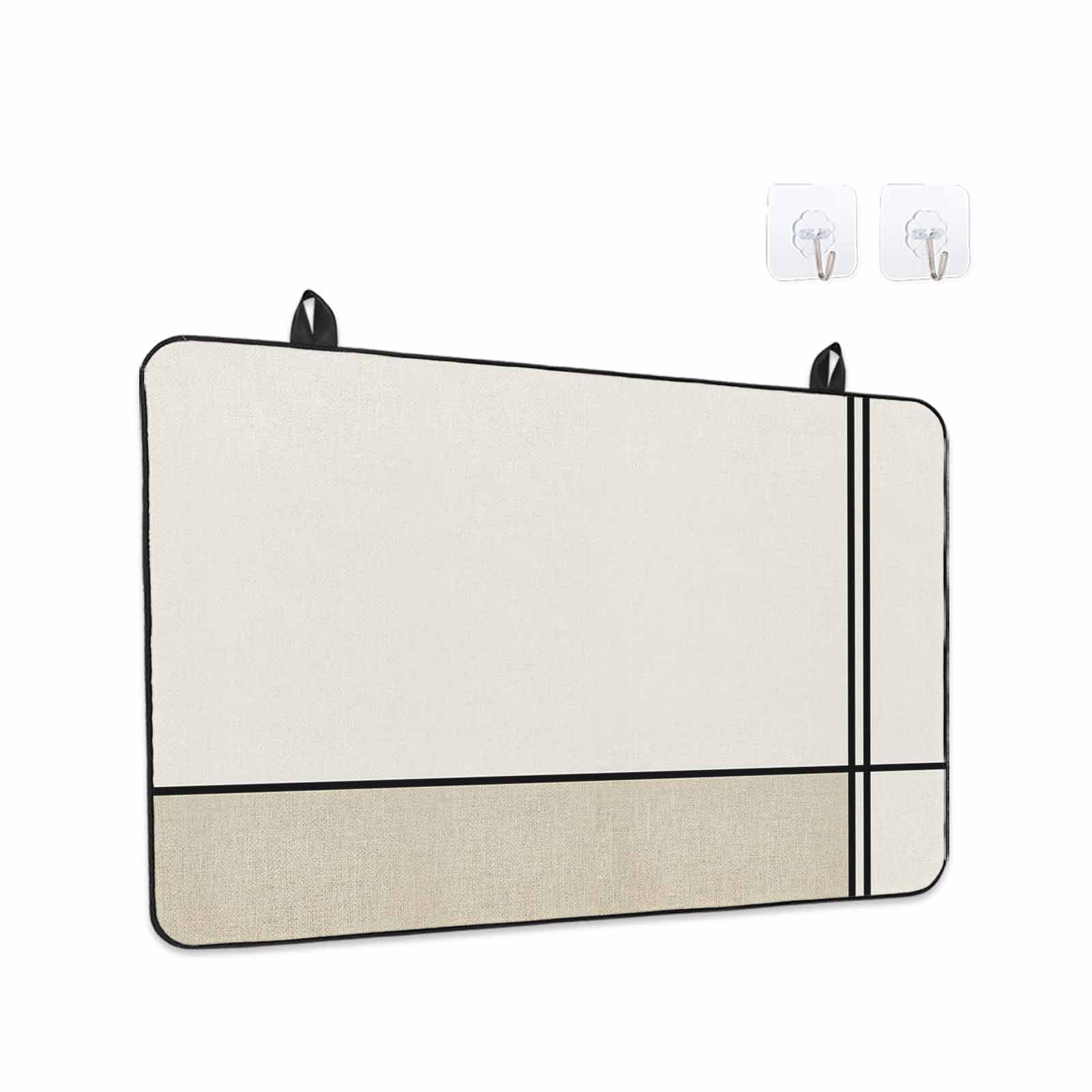 Beige Geometric Stove Top Cover for Electric Stove, Heat-proof & Non Slip Glass Top Stove Cover Protector, Modern Color Block Black Lines Abstract Art Kitchen Flat Cooktop Rubber Mat 24x21 Inches