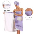 thumbnail image 4 of 3-Piece Bathroom Towel Set with Bath Towel, Quick-Dry Hair Cap and Hair Turban for Bath Yoga Beach White Circles, 4 of 6
