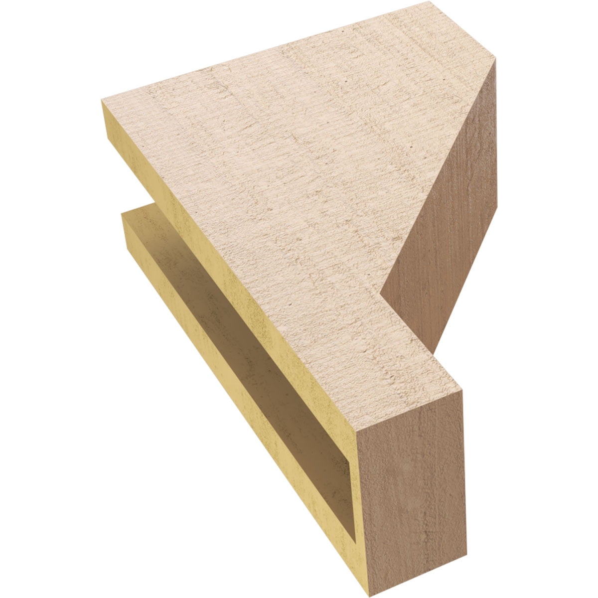4"W x 8"D x 12"H Classic Clemmons Rough Cedar Woodgrain TimberThane Corbel, Primed Tan
