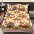 thumbnail image 4 of Qpednta Thanksgiving Turkey Fitted Sheet Set, Lightweight Easy Care 3 Pieces Fitted Sheet Set with 2 Pillowcases, Breathable Elastic Band Bedding Cover Set for Bedroom Decor, 4 of 7