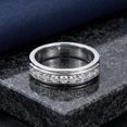 thumbnail image 5 of SFTING Moissanite Wedding Band 925 Sterling Silver Rings For Men White Gold Plated 1ct D Color VVS1 Clarity Brilliant Round Cut Engagement Rings For Him Size 10, 5 of 7