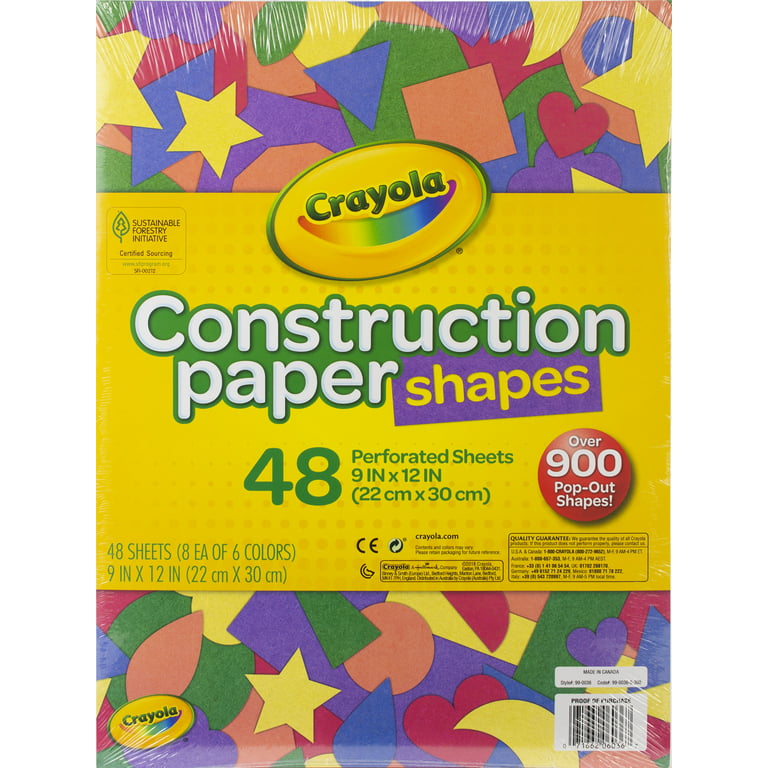 Crayola Construction Paper Shapes 9X12 48 Sheets-Multipack Of 3 