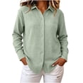 thumbnail image 2 of BUIGTTKLOP Button down Shirts for Women Cotton Long Sleeve Top Casual Loose Fitted Collared Blouses, 2 of 8