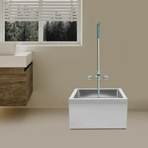 304 Stainless Steel Free Standing Utility Sink, Silver Single Bowl Commercial Sink, Restaurant Kitchen Sink