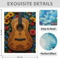 thumbnail image 3 of Diamond Art Kit for Adults, Floral Acoustic Guitar Artistry Diamond Painting for Adults Beginners, 5D DIY Diamond Art Painting Kits, Colorful Diamond Painting Craft for Home Decor 12x16, 3 of 7