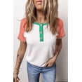 thumbnail image 4 of FOLUNSI Flirty Forward Henley with Colorblock Sleeves – Style Statement!, 4 of 8